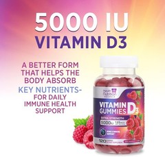 Extra Strength Vitamin D3 Gummies 5000 IU (125 mcg) High Potency Vitamin D Gummy