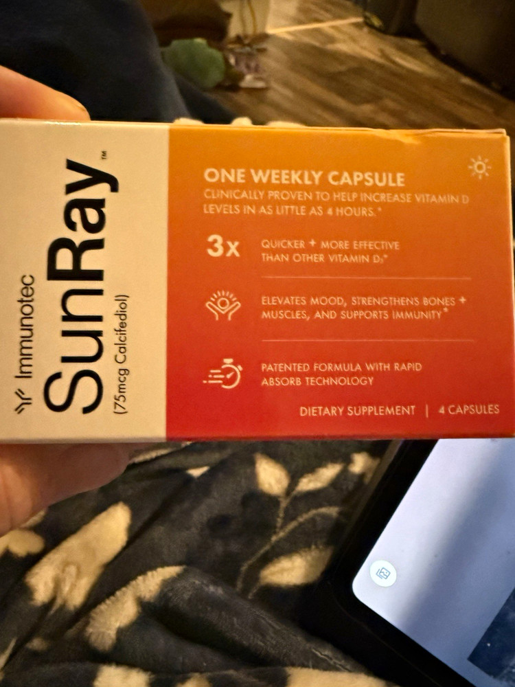 Immunotec SunRay Vitamin D 75 mcg 4 Capsules Informed Sport exp 12/2027 new