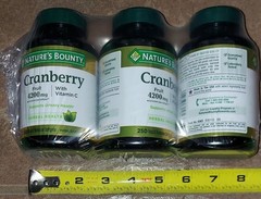 3PK Nature’s Bounty Cranberry 25,200 mg w Vitamin C 3 x 250 Softgels EA 6/26 EXP