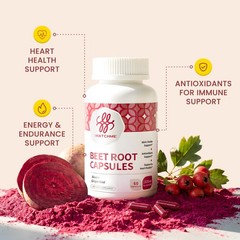 Beet Root 1800mg Extract 90 Vegan Kosher Capsules – Energy & Heart Health