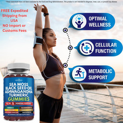 NEW AGE Sea Moss Gummies, Moss, Black Seed, 60 Count (Pack of 2)