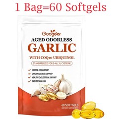 Odorless Aged-Resilia Garlic Extract 600mg Softgels (60 Count) with CoQ1*