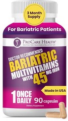 Bariatric Multivitamin Supplement 90 Count Capsules 45mg Iron Multivitamin