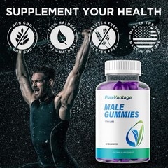 (1 Pack) Pure Vantage ACV Gummys Male Health Support Supplement 60 Gummies