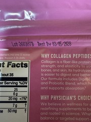Physicians Choice COLLAGEN PEPTIDES 8.67oz Powder UNFLAVORED probiotics