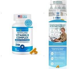 Inner Brightness Vitamin B Complex – Methylated Active B12 B6 Folate 90 Capsules