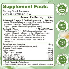 Digestive Enzymes Prebiotic & Probiotics, Gas, Constipation & Bloating Relief