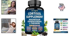 Natural Cortisol Management – Magnesium, Ashwagandha, & L-Theanine – 60 Capsules