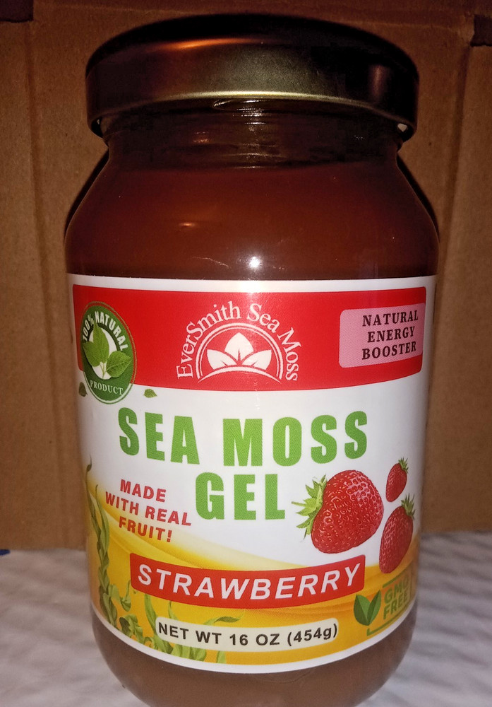 1 EverSmith Sea Moss Gel Strawberry 16 oz, Best By 7/2026 Natural Energy Booster