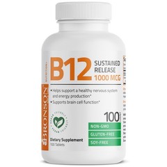 Bronson Vitamin B12 1000 mcg Sustained Release Premium 100 Count (Pack of 1)