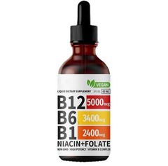 B12 B12 B6 and Drops Liquid Complex – B1 Sublingual Vitamin B 2-Bottles Vitamin