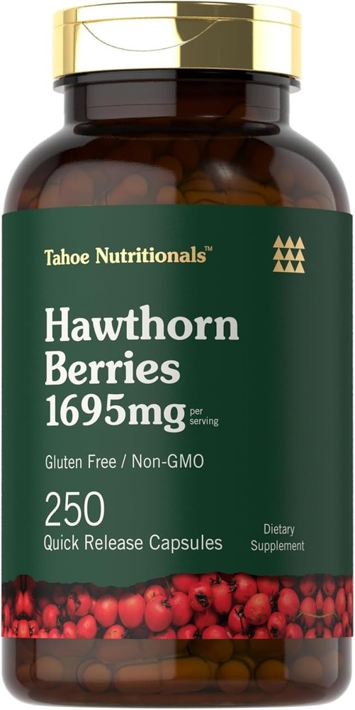 Hawthorn Berry 1695mg 250Caps Heart Health/Blood Pressure Crataegus oxyacantha