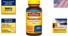 Convenient 70 Count Melatonin 10mg Tablets – Drug-Free Sleep Aid for Adults
