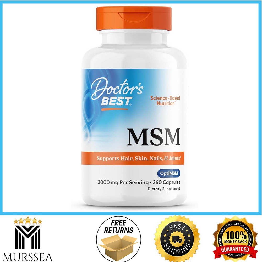 Doctor’s Best MSM 3000mg 360 Caps Hair Skin Nails Joint Support Non-GMO