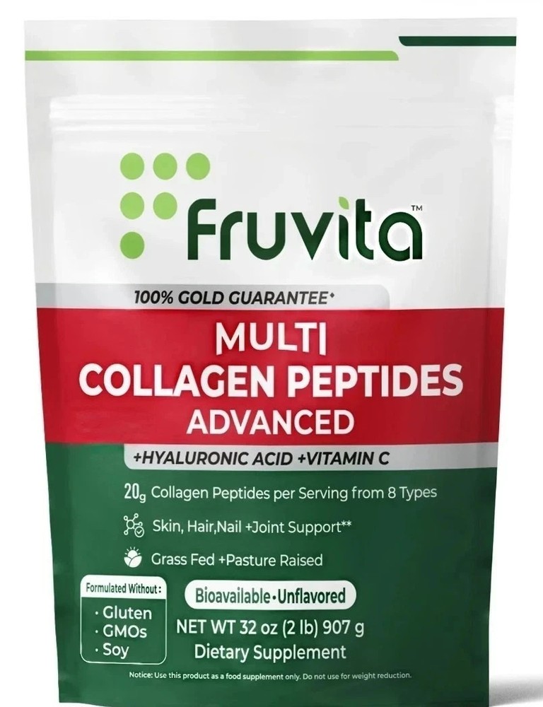 Fruvita Multi Collagen Peptides Powder & Dietary Supplement 32oz Exp 8/29/2027