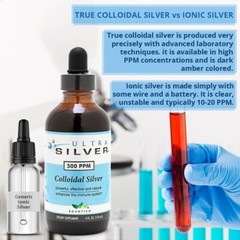 FREE SHIPPING!!! COLLOIDAL SILVER 1000 PPM 8 OZ.- IMMUNE SUPPORT WITH DROPPER