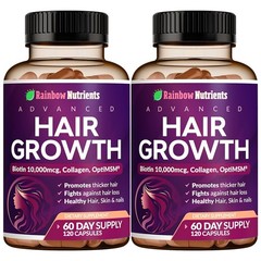 (2 Pack) Hair Growth Vitamins for Women | Biotin 10,000mcg, Collagen, Patente…
