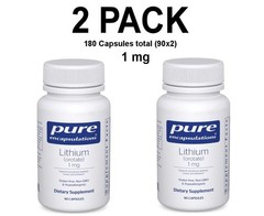 Pure Encapsulations, Lithium (Orotate), 2 PACK, 1 mg, 90 Capsules (180 total)