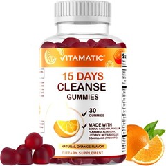 Vitamatic 15 Days Cleanse Gummies, Senna, Cascara, Psyllium, Flaxseed, Aloe Vera
