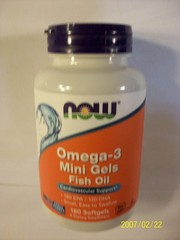 Omega-3 Mini Gels Fish Oil (Molecularly Distilled) 1,000 mg 180 Mini Softgels