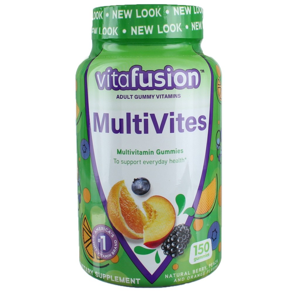 2 Pack Vitafusion MultiVites Multivitamin Gummies, Natural Berry, Peach and O…