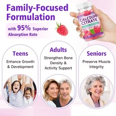 High Absorption Calcium Citrate Gummies 1200mg – Bone & Teeth Support for Adults