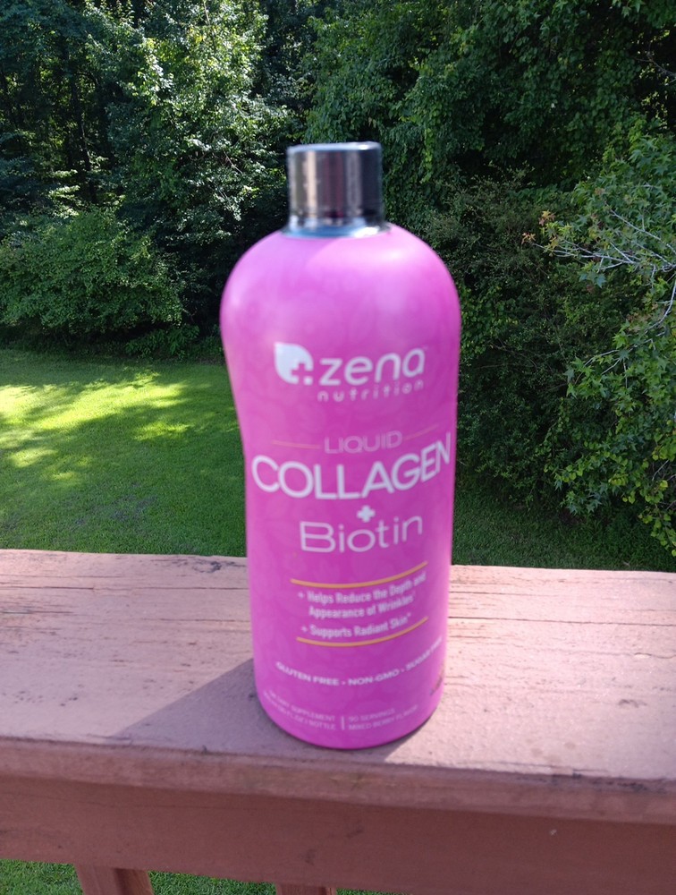 Zena Nutrition Liquid Collagen + Biotin 600mL, 20 oz 60 Servings Exp 04/2027