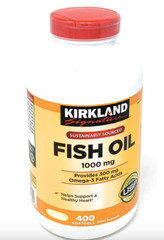 Kirkland Signature Fish Oil 1000 mg 400 Softgels 300mg Omega-3 bb:4/2027