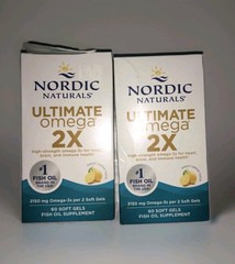 LOT 2 Nordic Naturals Ultimate Omega 2X Softgels, Lemon Flavor – 60 Count ea.