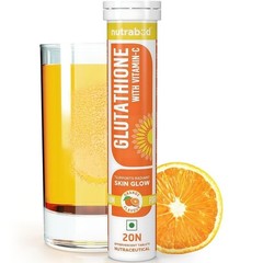 Nutrabud Glutathione Effervescent Tablets 500mg, Vitamin C & E Orange 20 Tabs
