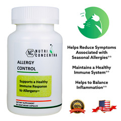 Allergy Supplement, Herbs Extracts and Enzymes, Biomedical formula, 90 Capsules.