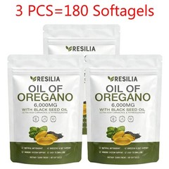 15 Pack Resilia Oil of Oregano 6000mg with Black Seed Oil Softgels