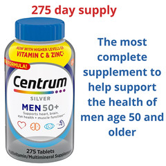 Centrum Silver Men 50+ Multivitamins Heart-Brain-Eye and mascle health 275 tabs