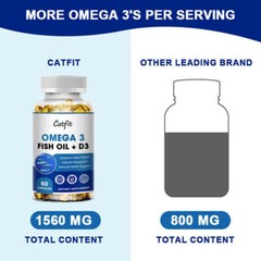 Omega 3 Fish Oil Capsules 3x Strength EPA & DHA Highest Potency 120 Pills