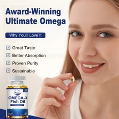 Omega 3 Fish Oil Capsules Triple Strength Joint Support 2160 mg EPA & DHA 120Pcs