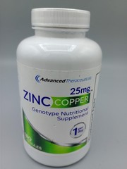 Advanced Theu Zinc & Copper Genotype Nutritional Supplement 180 Caps 25mg.