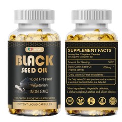 Black Seed Oil Capsules 1000mg 120 Softgels Support Immune System Glowing Skin