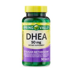 (2 pack) Spring Valley DHEA 50mg Tablets, Dietary Supplement, 50 Count