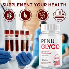 (3 Pack) Renu Glyco Advanced Blood Health Support Supplement RenuGlyco 180 Caps