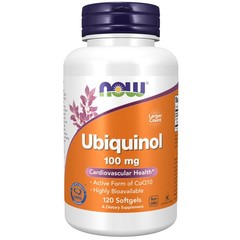 NOW Supplements, Ubiquinol 100 mg, High 120 Count (Pack of 1), Amber Fill