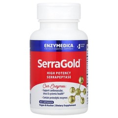 Enzymedica SerraGold High Activity Serrapeptase 60 Capsules Casein-Free,