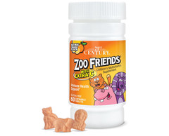 Zoo Friends Kids Multivitamin Extra C Immune Support Orange 60 Chewable Tablets