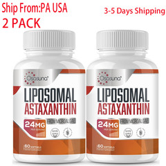 2Pack Ultra Absorbable Liposomal Astaxanthin 24mg Daily Antioxidant Boost