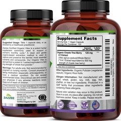 USDA Organic Vitex 4:1 Extract, 120 Capsules, 4 Supply, Chaste Berry, Hormo…