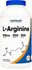 Nutricost L-Arginine 500mg, 300 Capsules – Non-GMO & Gluten Free