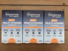 Lot of 3 Replenza GLP-1 Support Daily Multi-Vitamin + Probiotics Exp 09/27