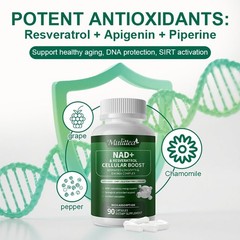 90PCS NAD Supplement Liposomal NAD+ Nicotinamide Riboside with Resveratrol US