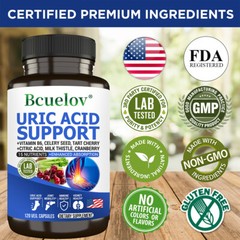 Uric Acid Gout Cleanse Supplement – Celery Seed Tart Cherry Chanca Joint Pain