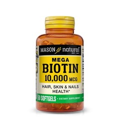 2 Pack Mason Natural Mega Biotin 10000mcg*01/2027*. For Healthy Hair Skin &