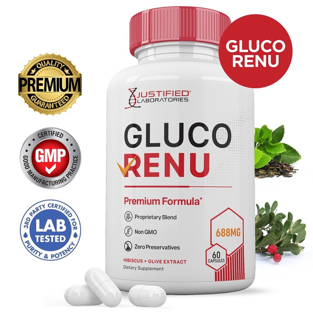 Gluco Renu 688MG Blood Support Formula Gluo Renew Glyco Optimizer Pills 1 Bottle